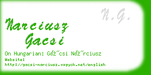 narciusz gacsi business card